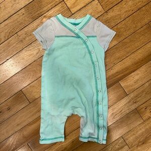 Patagonia Mint and Gray Striped Kids One Piece